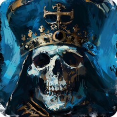 Poster - Pirate skull, crossed bones, menacing