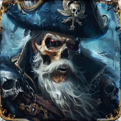 Poster - Pirate skull, crossed bones, menacing