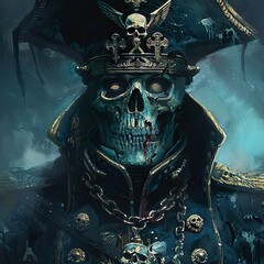 Poster - Pirate skull, crossed bones, menacing