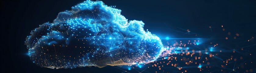 Wall Mural - Cloud computing advancements, AI-powered networks - global connectivity, cloud skyline