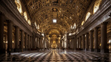 Interior Of The Halls Of Vatican