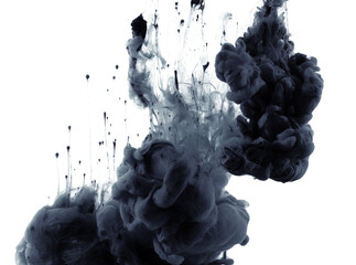 Wall Mural - ink in water. abstract smoke grain light and shadow texture background. black and white color.