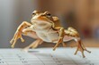 Frog in Leap Day concept. Background with selective focus and copy space. February 29