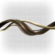 Female brown curl of hair isolated on a transparent background. Vector 3D realistic illustration.