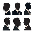 © Mustapha - Silhouettes of adult male face vector illustrations collection