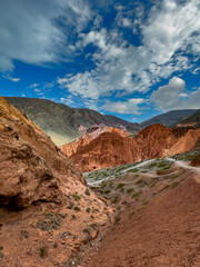 Canvas Print - Views of the colorful mountains around Purmamarca in Jujuy Province, Argentina