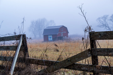 old barn and fence