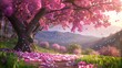 Blossom tree over nature background. Spring flowers.Spring Background