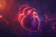Illustration of a glowing human heart Symbolizing love Health And the essence of life