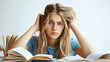 © Massimo Todaro - Studying Hard: Young Girl Overwhelmed with Academic Work