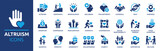 Fototapeta Panele - Altruism icon set. Containing charity, help, selfless, goodwill, caring, generosity, kindness, empathy, benevolence and more. Solid vector icons collection.