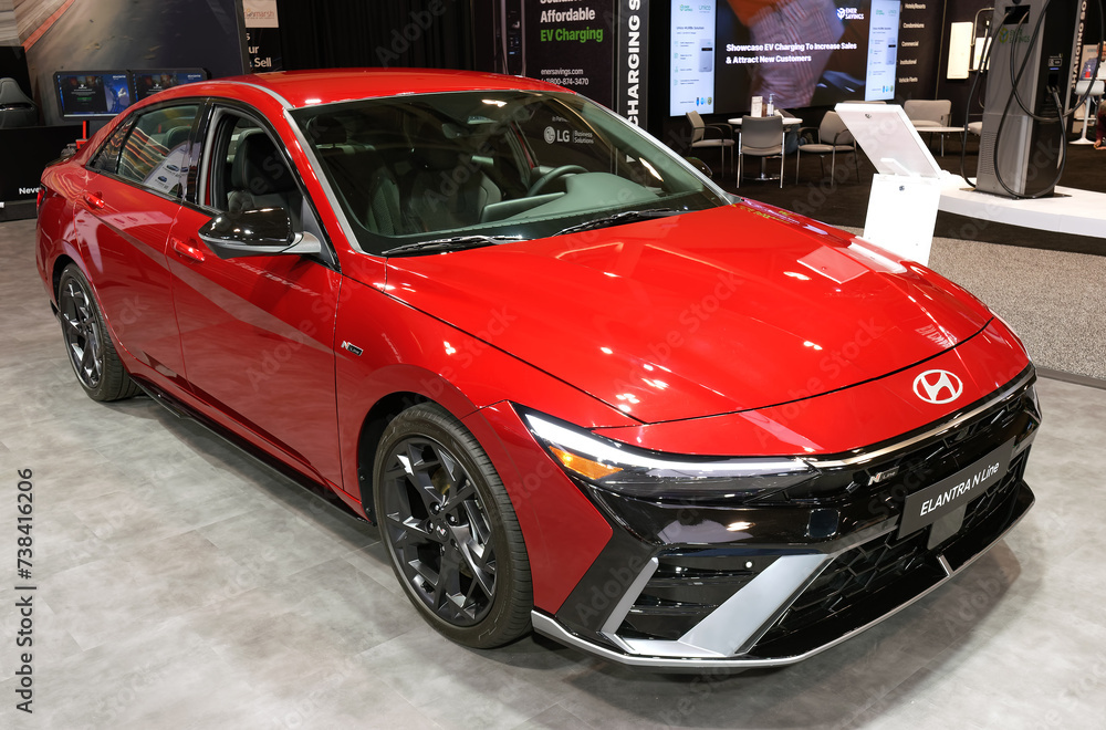 TORONTO-FEBRUARY 15, 2024: Hyundai Elantra N Line new car model for ...