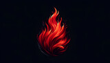 Fototapeta  - Vivid red fire effect, ideal for illustrating passion, danger, or the raw power of nature.
Generative AI.