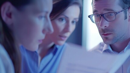 Aufkleber - close up. business colleagues discussing financial documents. : Generative AI