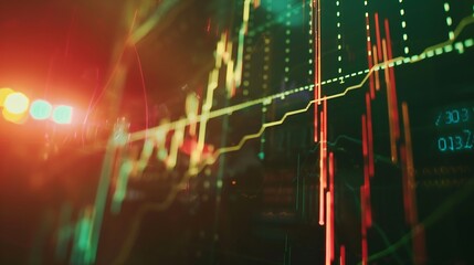 Poster - Stock market or forex trading graph and candlestick chart suitable for financial investment concept. Economy trends background for business idea and all art work design. Abstract finan : Generative AI