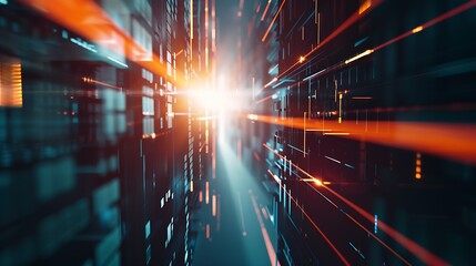 Leinwandbilder - Business and economic growth on global business network, Data analysis of financial and banking, Stock, AI, Technology and data connection, Security, Blockchain and Networking, Busines : Generative AI