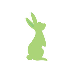 Wall Mural - Cute green bunny on white background