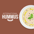 International Hummus Day Vector Illustration. Food international day design concept with flat style vector illustration. Suitable for greeting card, poster and banner. Suitable for business asset.