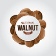 National Walnut Day Vector Illustration. Food national day themes design concept with flat style vector illustration. Suitable for greeting card, poster and banner. Suitable for business asset design