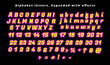 © Virgo Studio Maple - Set Of Alphabet, Glowing Purple Retro Neon Letters