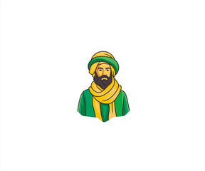 arabic man character cartoon illustration