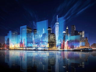 Poster - city skyline at night