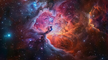 Wall Mural - a nebula in deep space, with vibrant colors and swirling cosmic dust, showcasing the beauty of star 