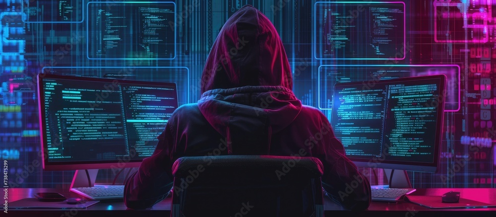Dark web programmer or developer, utilizing technology for ...