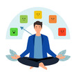 © Orapun - Man meditating for stress control. Anger management concept.