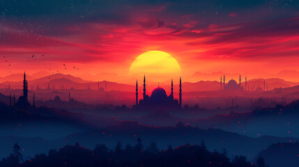 Wall Mural - minimalist islamic background image for wallpaper