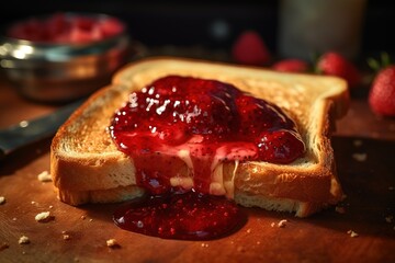 Wall Mural - plain bread smeared with delicious jam