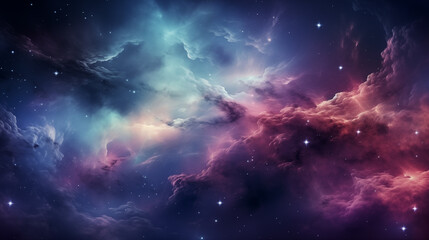 Wall Mural - space background with nebula and stars