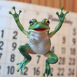 Frog concept, february 29 leap year design concept 