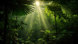 © pijav4uk - Dreamy tropical landscape, banner with greenery and copy space for your text