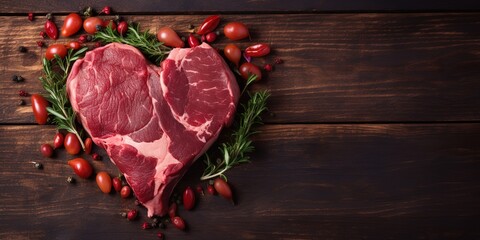 slices of roast beef on a fresh red table, processed roast beef and so, there is empty space for text, greetings, wallpaper, posters, advertisements, etc