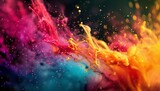 Fototapeta Fototapety kosmos - Abstract cosmic background featuring galaxies, nebulae, stars, and deep space elements, creating a mysterious and imaginative scene in the universe of astrophysics and science fiction