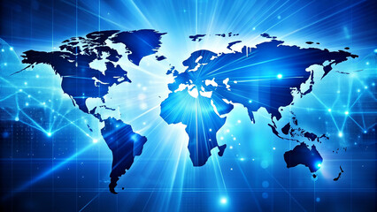 World map technology style digital communication background. 