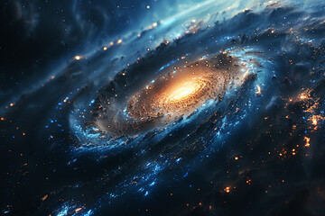 collision of galaxies.