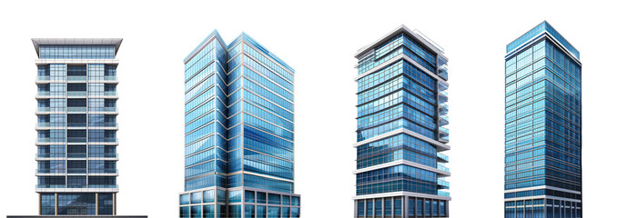 tall office building realistic image on transparency background png
