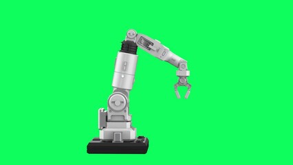 Poster - White ai robotic arm on green screen 4k footage