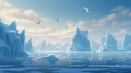 Wall Mural - Ice and icebergs melting because UHD WALLPAPER