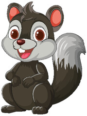 Wall Mural - Adorable vector squirrel with a fluffy tail