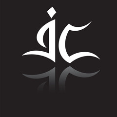 Wall Mural - The logo contains the letters jc with a reflective monogram concept