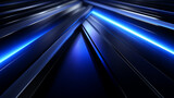 Fototapeta Przestrzenne - blue light trails abstract background, modern futuristic tech 3d wallpaper, cyber tech backdrop, background for banner or presentation, back and blue