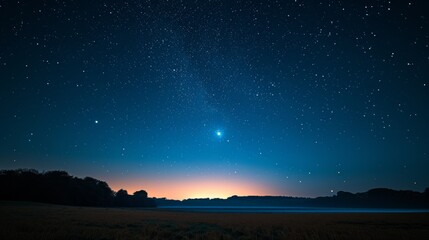 beautiful night sky with stars over the sea. long exposure.
