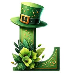 Alphabet Letter L with St. Patrick's Day Hat