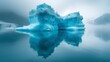 A mesmerizing display of nature's power and fragility as icebergs float in the reflective waters of an arctic glacial lake, reminding us of the ongoing effects of melting ice caps and the stunning be