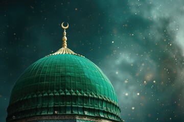 a picture of a green dome with a clock on top. this image can be used to depict landmarks, architect