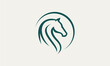 silhouette of horse head line logo
