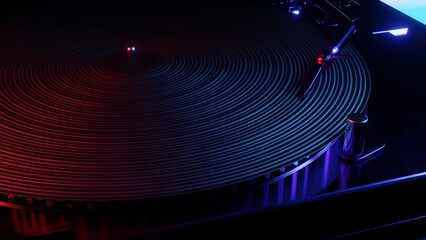 Aufkleber - This 3D illustration showcases a vinyl record player with vibrant colors, adding a modern and colorful twist to a classic music player.